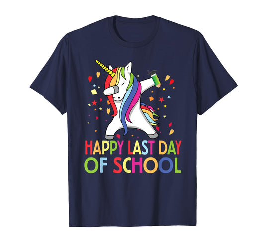 Happy Last Day Of School Teacher Student Grad Unicorn T-Shirt