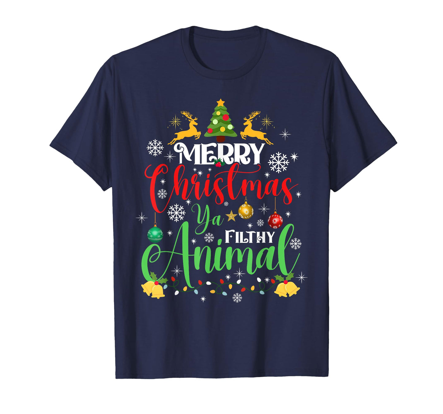 Merry Christmas Animal Filthy Ya Xmas Family Pajama T-Shirt