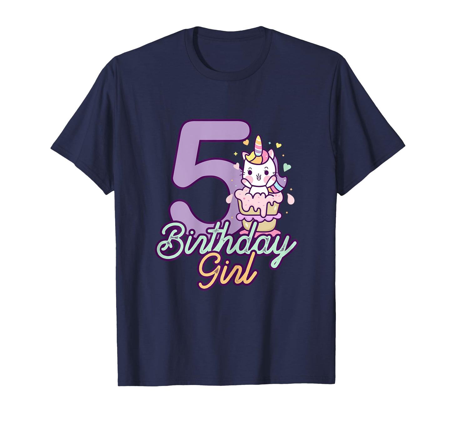 5 Years Old Birthday Girl Gifts Unicorn 5th Birthday T-Shirt