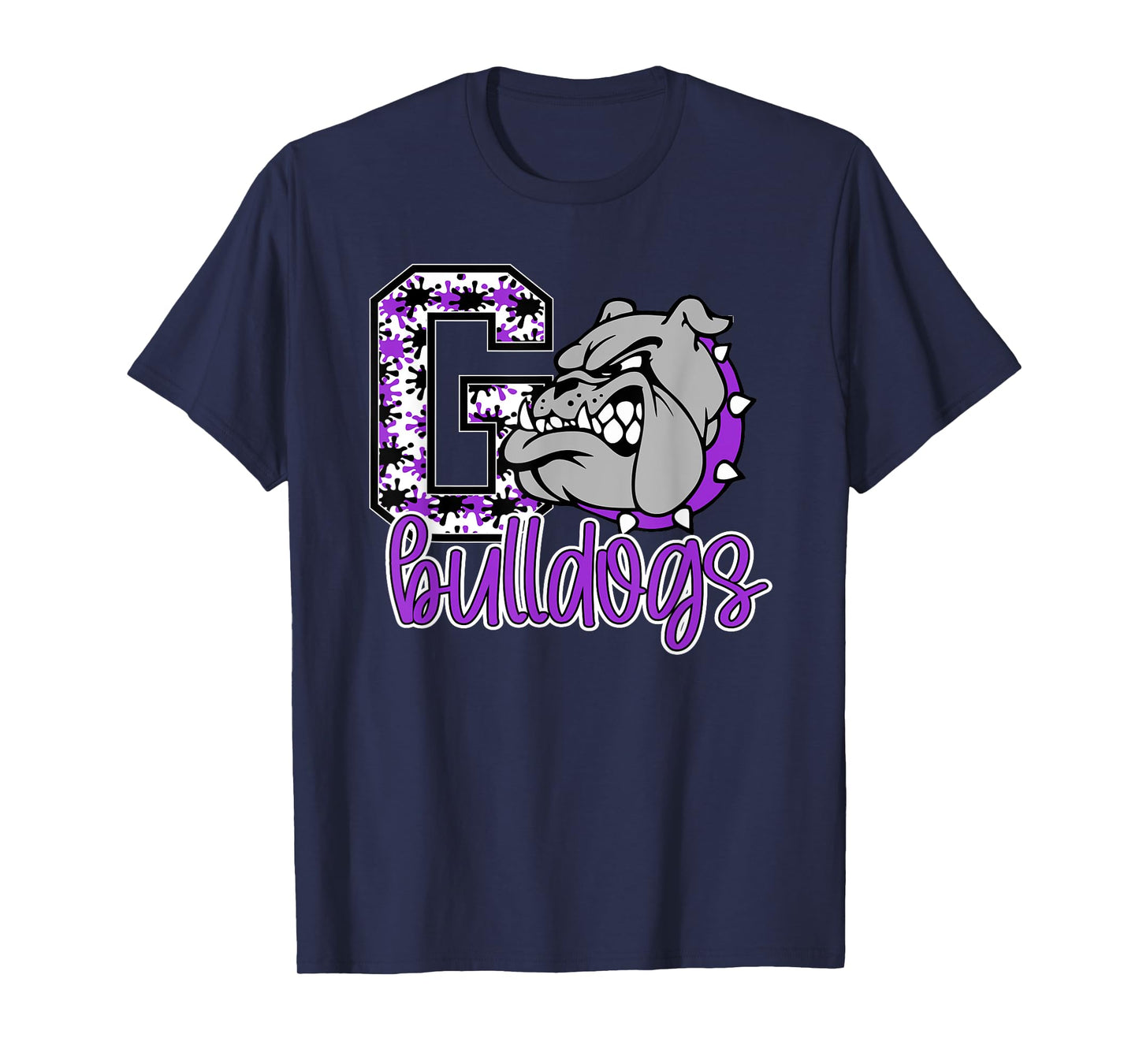 Go Bulldogs Purple Bulldog Pride School Spirit Mascot Men Women Kids T-Shirt
