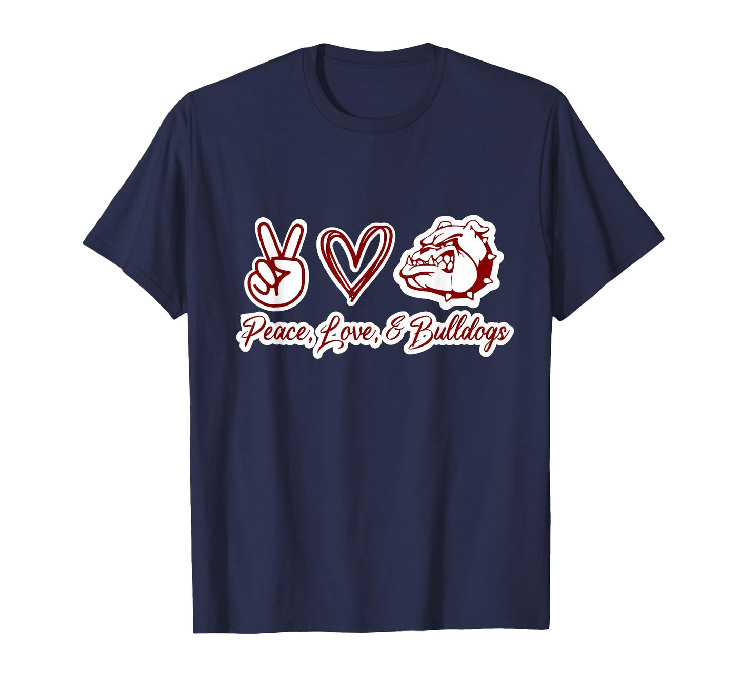 Peace love and bulldogs T-Shirt