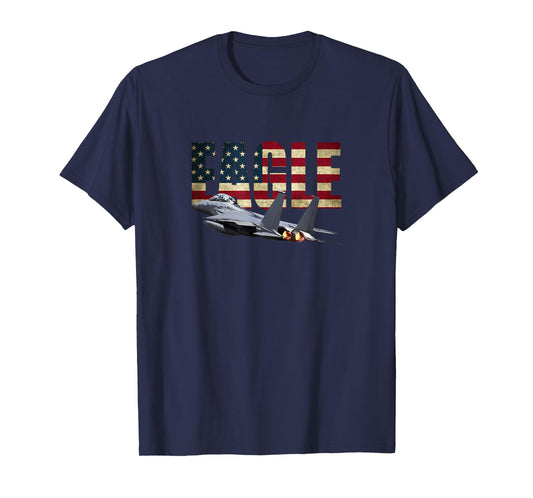 F-15 EAGLE FIGHTER PLANE JET TSHIRT US FLAG T-Shirt