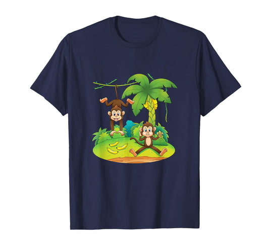 MONKEYS IN TREES Jungle Animals Cute Birthday Gift T Shirt T-Shirt