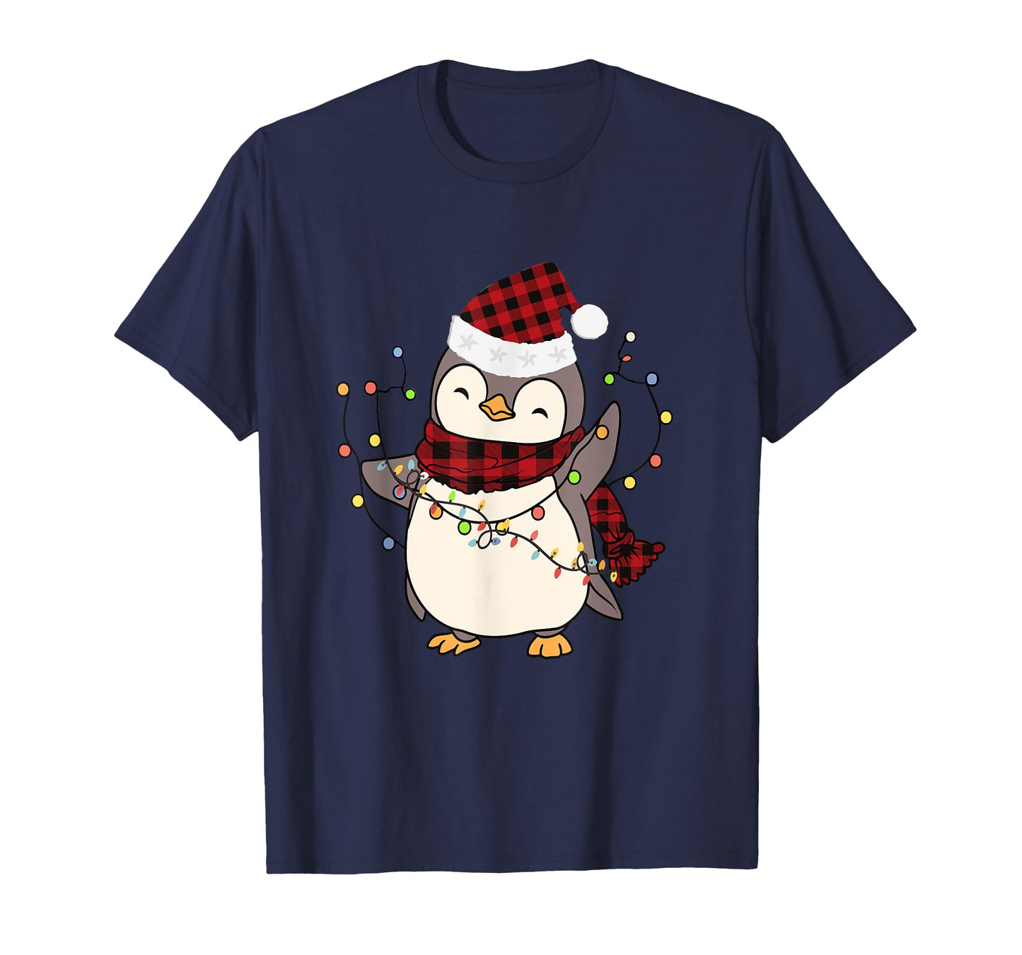 Penguin Santa Lights Christmas Pajamas Cute Penguins Xmas T-Shirt