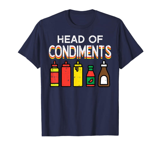 Bbq Head Of Condiments Funny Barbecue Grill Men Women Kids T-Shirt