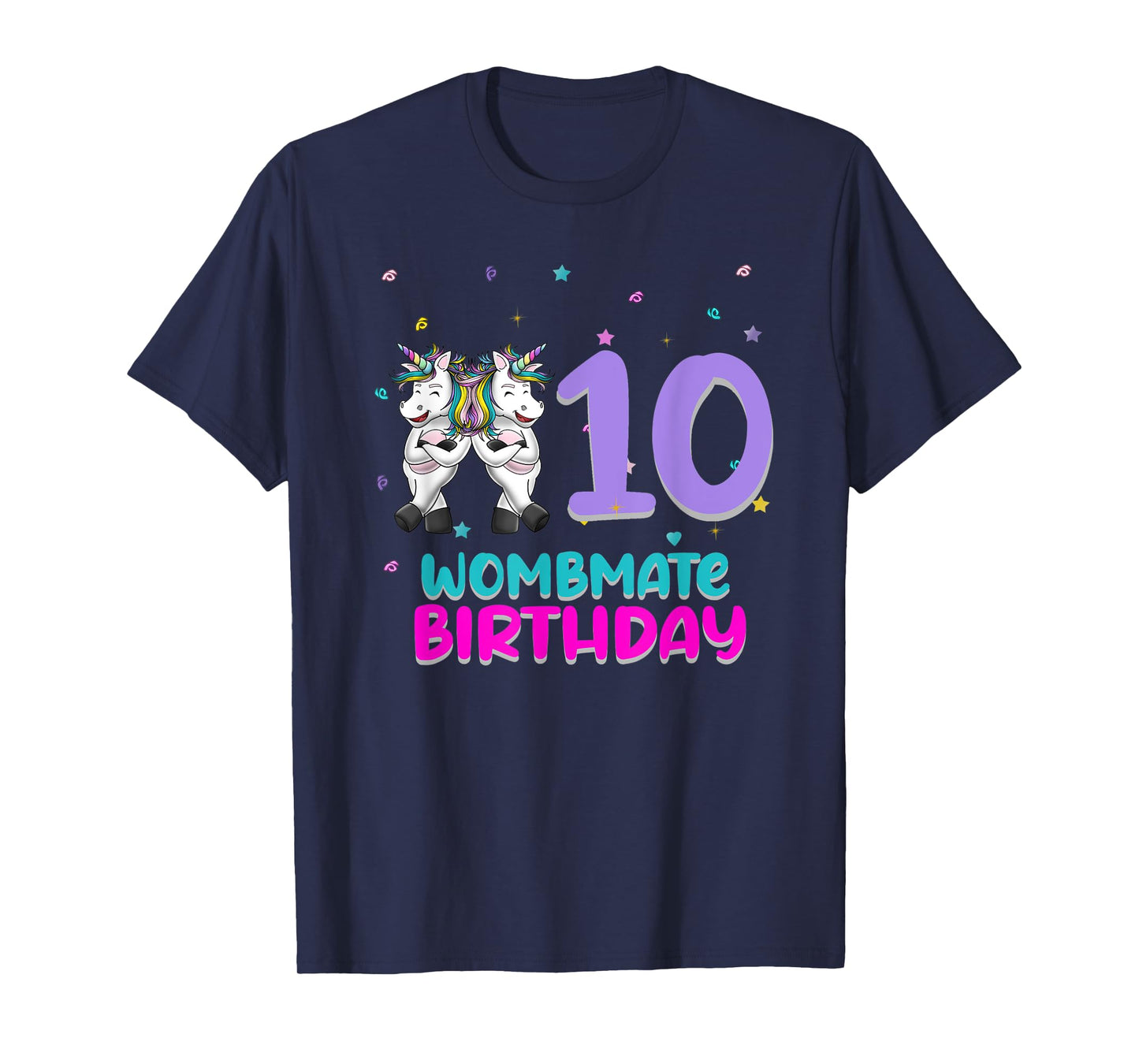 Unicorn Twin Girls 10th Birthday Love Funny 10 Years Old T-Shirt