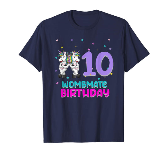 Unicorn Twin Girls 10th Birthday Love Funny 10 Years Old T-Shirt