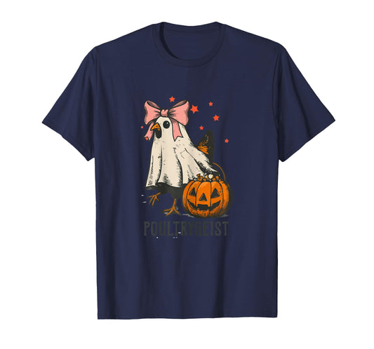 Poultrygeist Funny Chicken Ghost Halloween Spooky Season T-Shirt