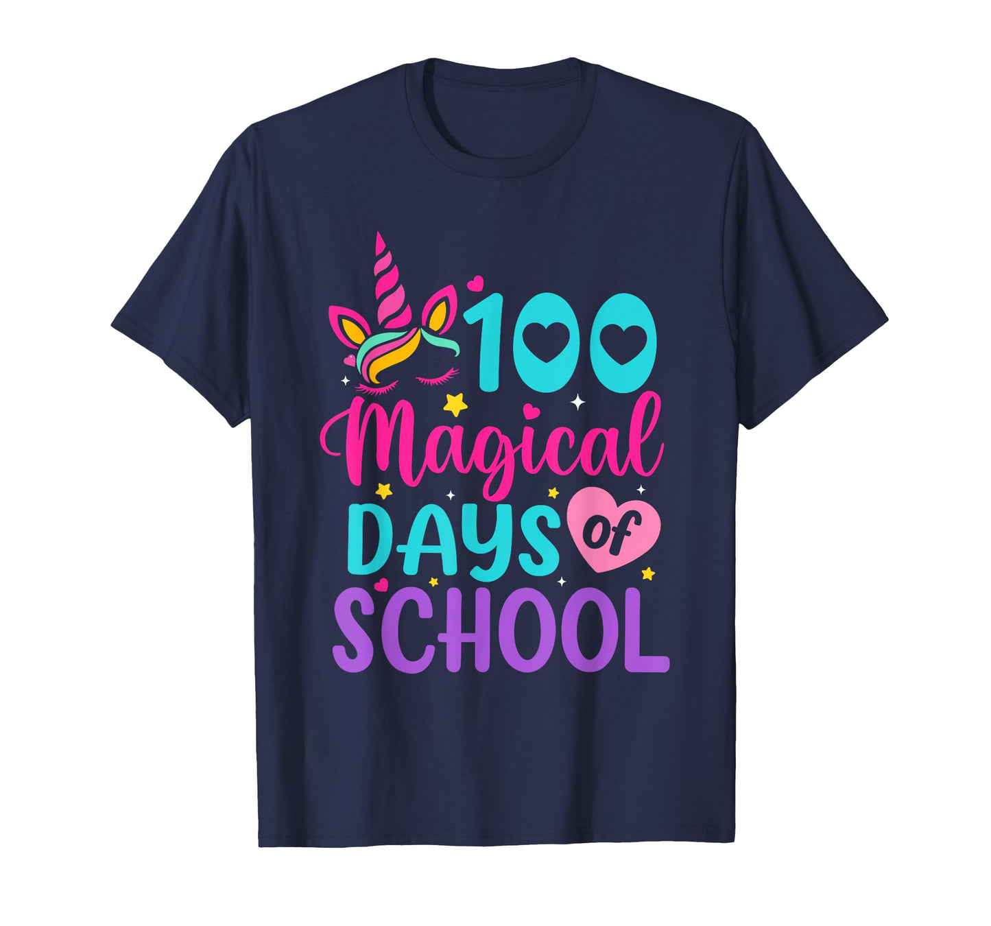 100 Magical Days Unicorn Girls Kids 100th Day Of School T-Shirt