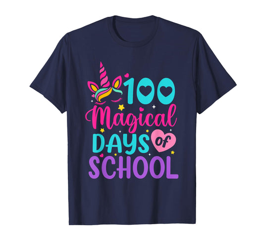 100 Magical Days Unicorn Girls Kids 100th Day Of School T-Shirt