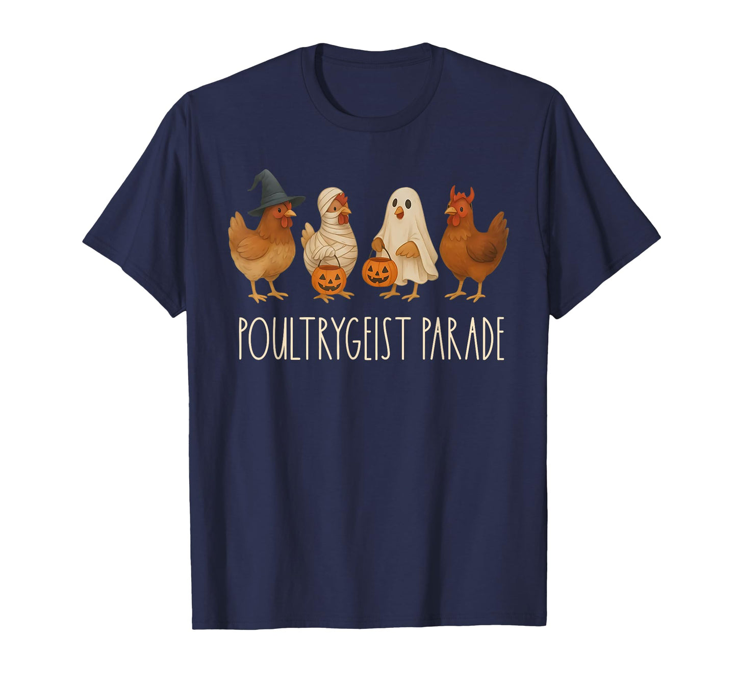 Funny Chicken Halloween Spooky Chicken Poultrygeist Parade T-Shirt