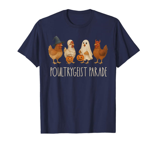 Funny Chicken Halloween Spooky Chicken Poultrygeist Parade T-Shirt