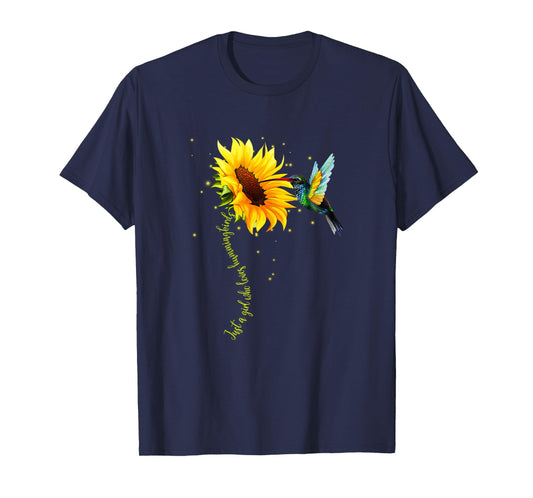 Just A Girl Who Loves Hummingbirds Shirt Bird and Sunflower T-Shirt