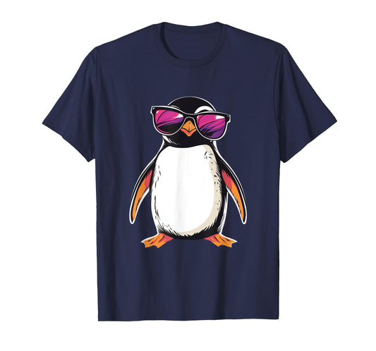 Penguin wearing Sunglasses Bird Funny Graphic T-Shirt