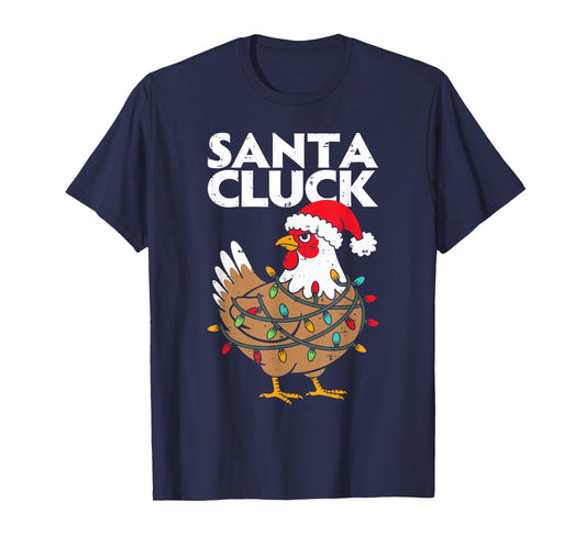 Chicken Christmas Santa Funny Holiday Men Women Kids Boys T-Shirt