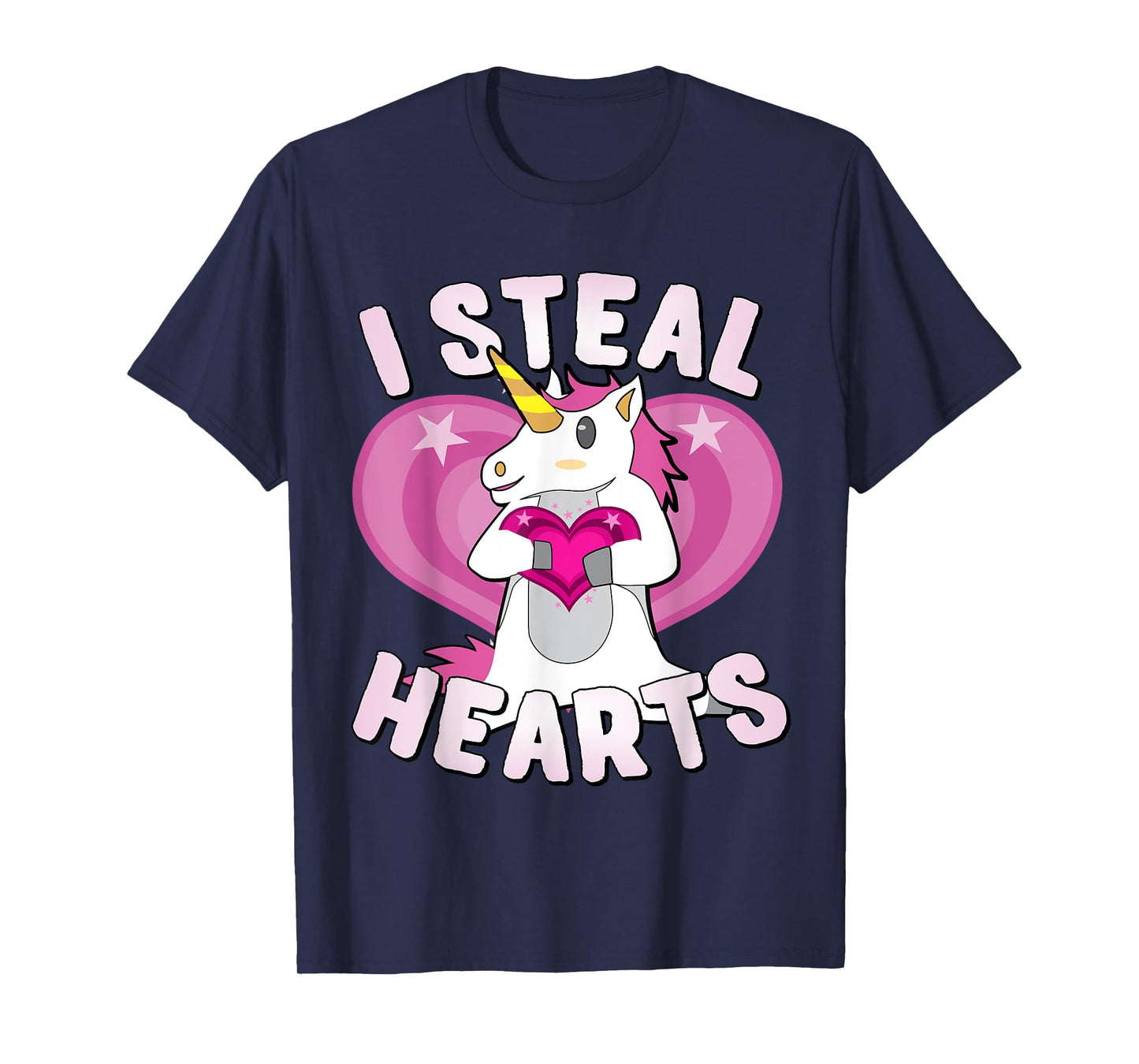 I Steal Hearts Unicorn Valentine's Day T-Shirt