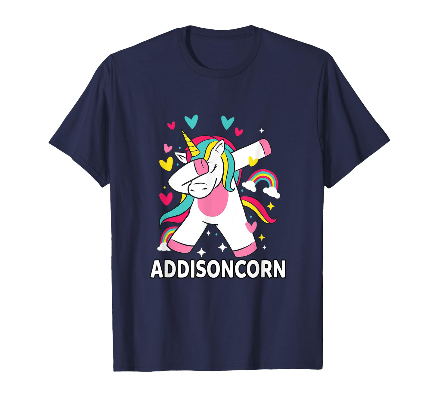Addisoncorn Personalized Name Dabbing Unicorn Addison T-Shirt