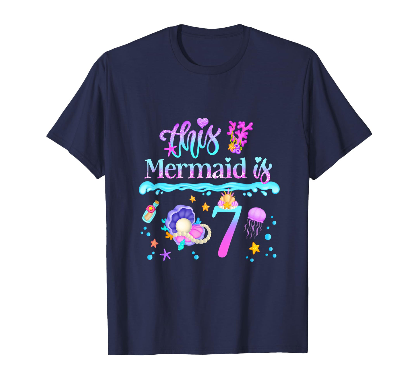 This Mermaid is 7 Years Old 7th Girls Birthday Party Kids T-Shirt