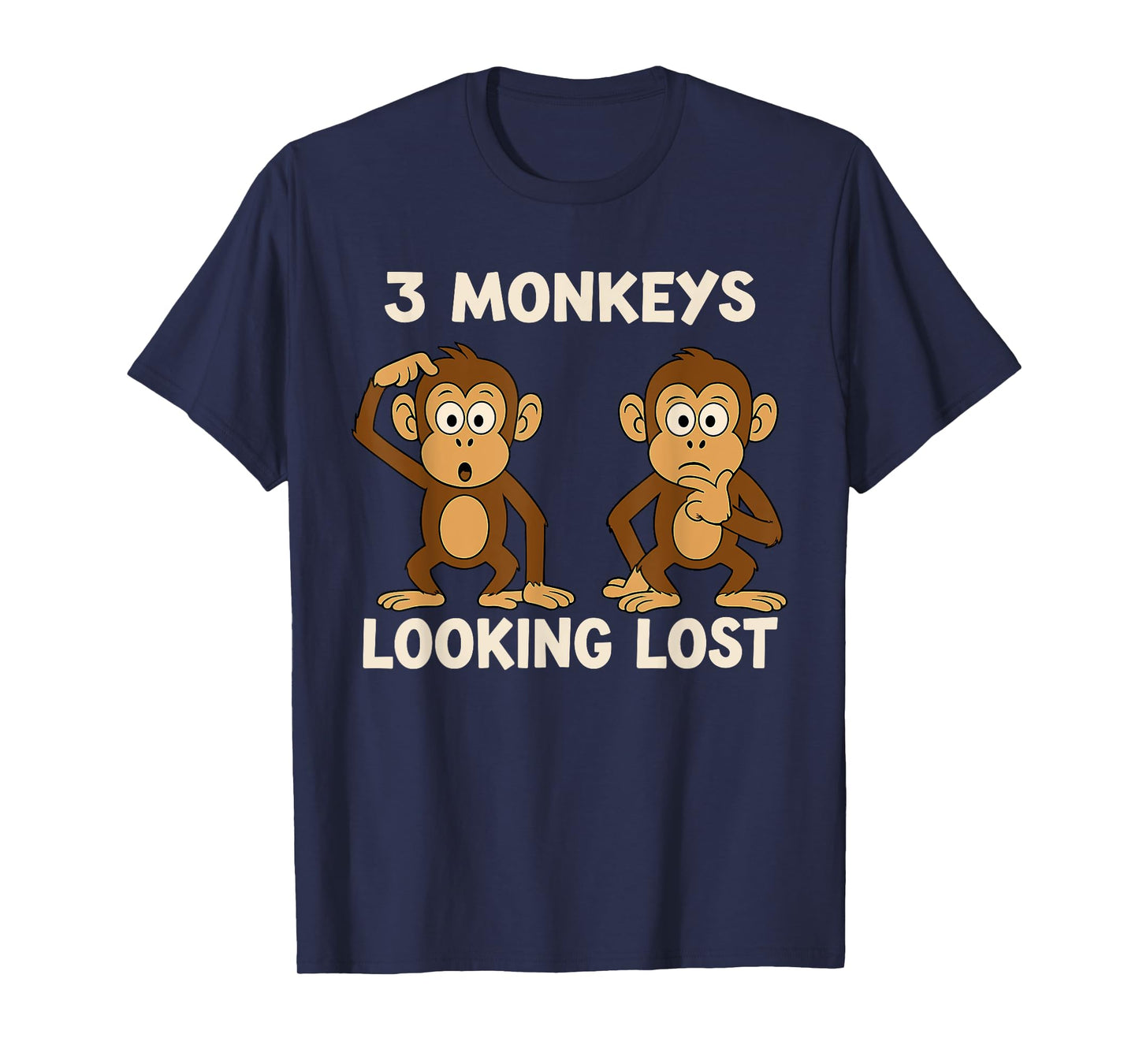 Sarcastic Kid Humor Three Monkeys Looking Lost Sarcasm Funny T-Shirt