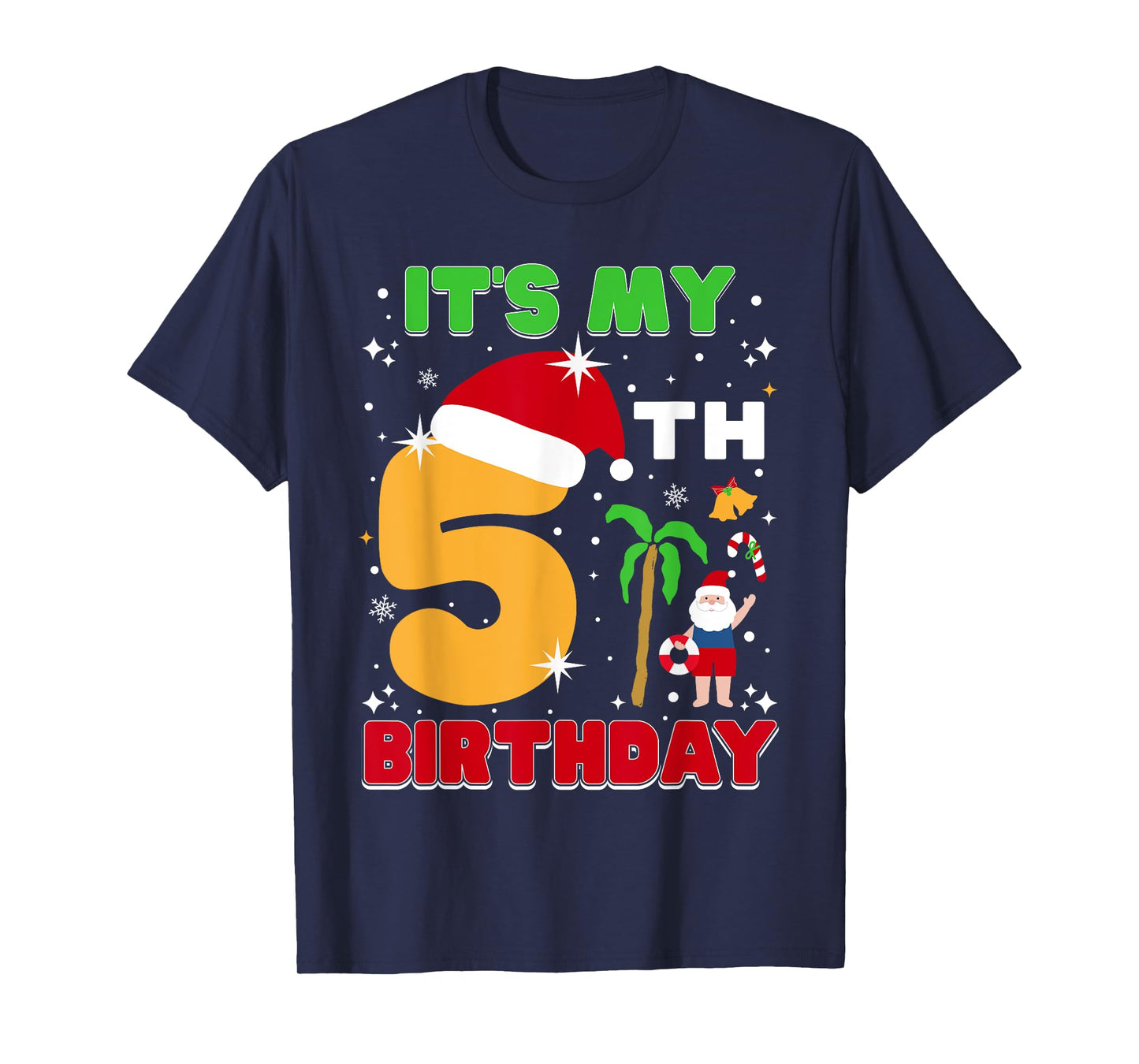 It's My 5th Birthday Summer Xmas 5 Years Old Kids Girls Boys T-Shirt