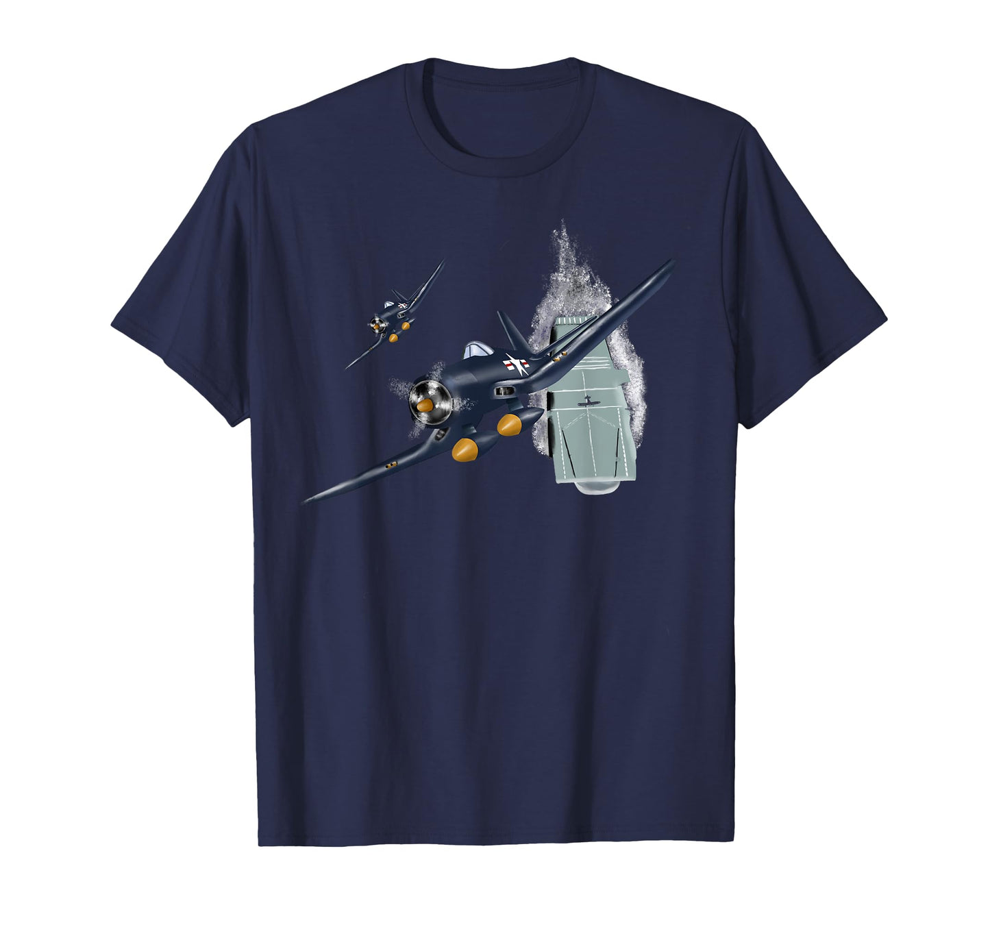 Military F&L Design Co. WW2 Planes Warbirds F4U Corsair Aircraft Carrier T-Shirt