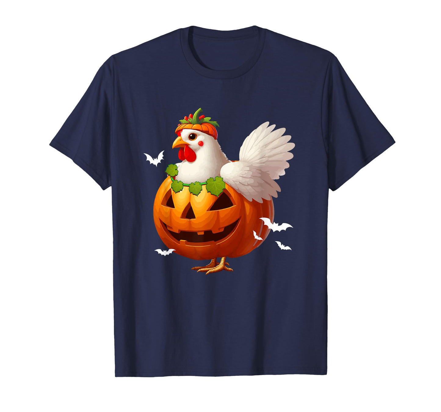 Chicken Cosplay Carved Pumpkin Halloween Costume Farmer Kids T-Shirt