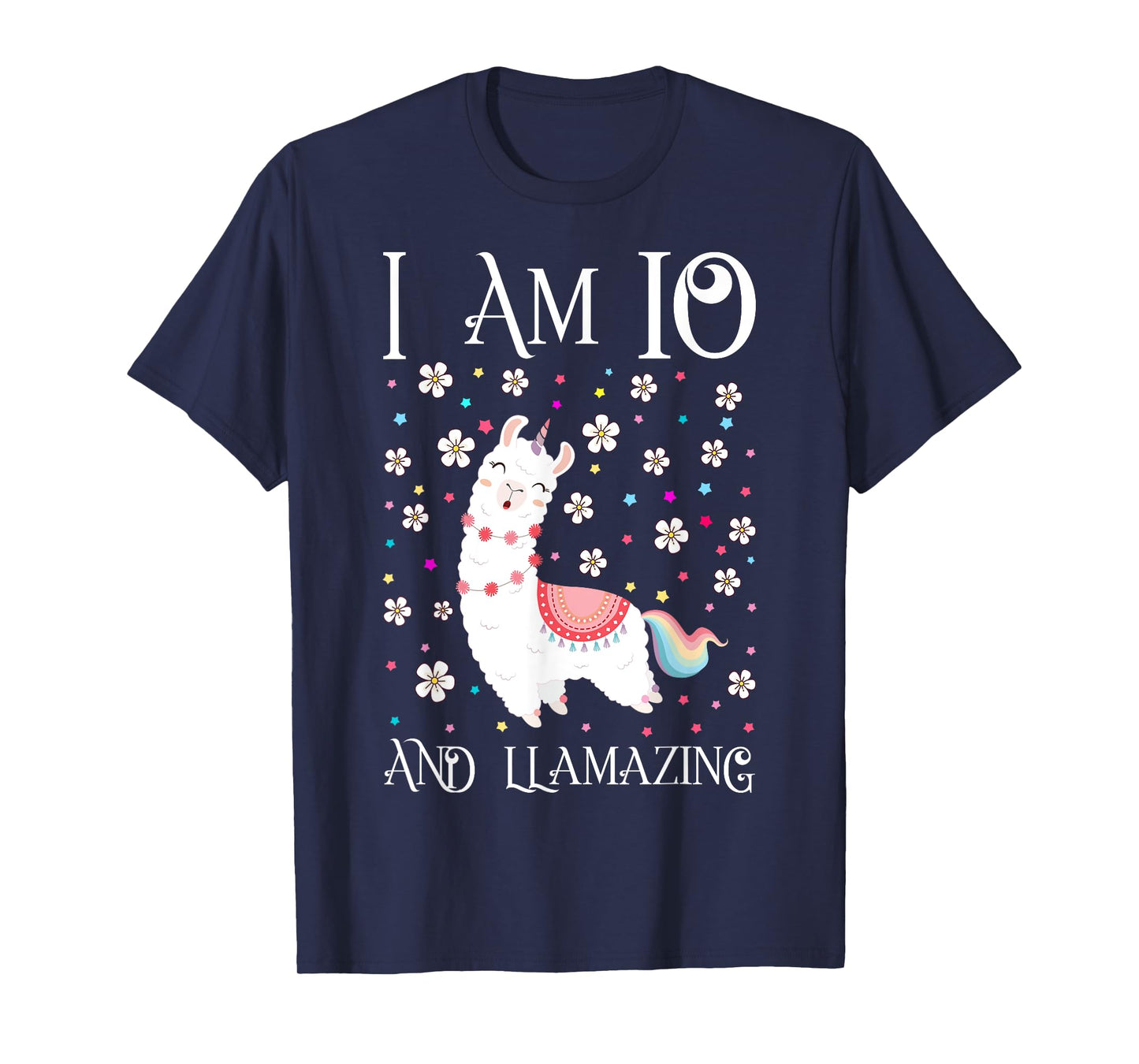 10 Years Old Girl Llama Gift 10th Birthday Llamazing Kids T-Shirt