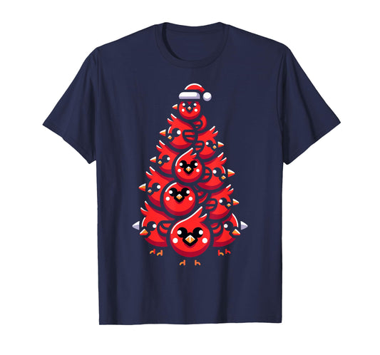 Cardinal Birds Christmas Tree Funny Cardinal Birds Xmas T-Shirt