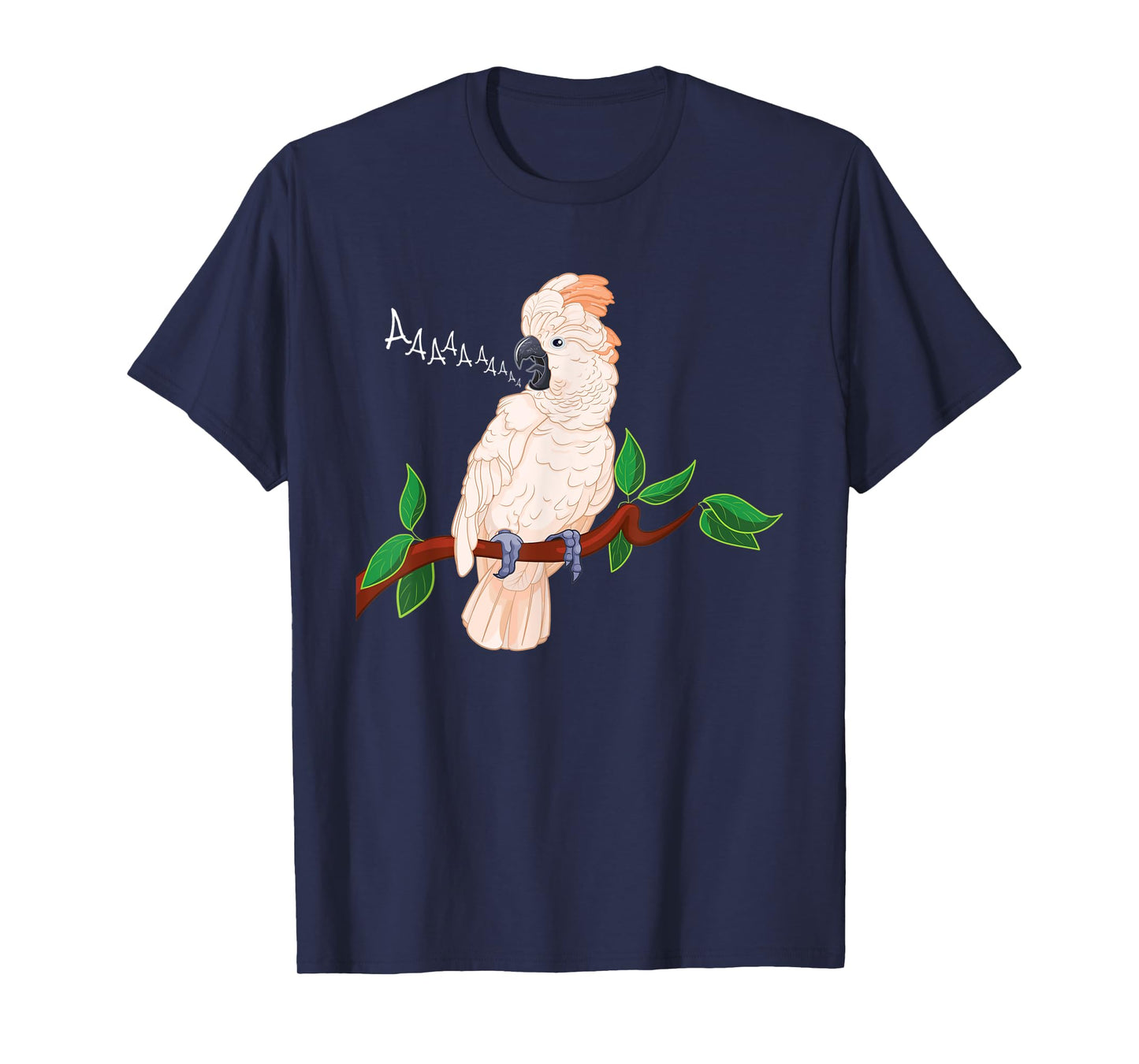 Moluccan Cockatoo on a Branch Screaming T-Shirt