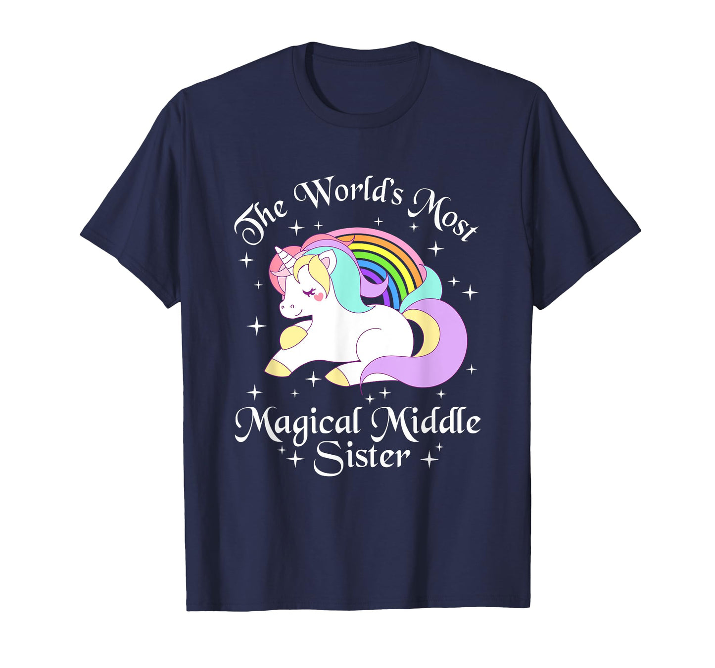 Magical Middle Sister T-Shirt Unicorn Sister Gifts Girls Tee T-Shirt