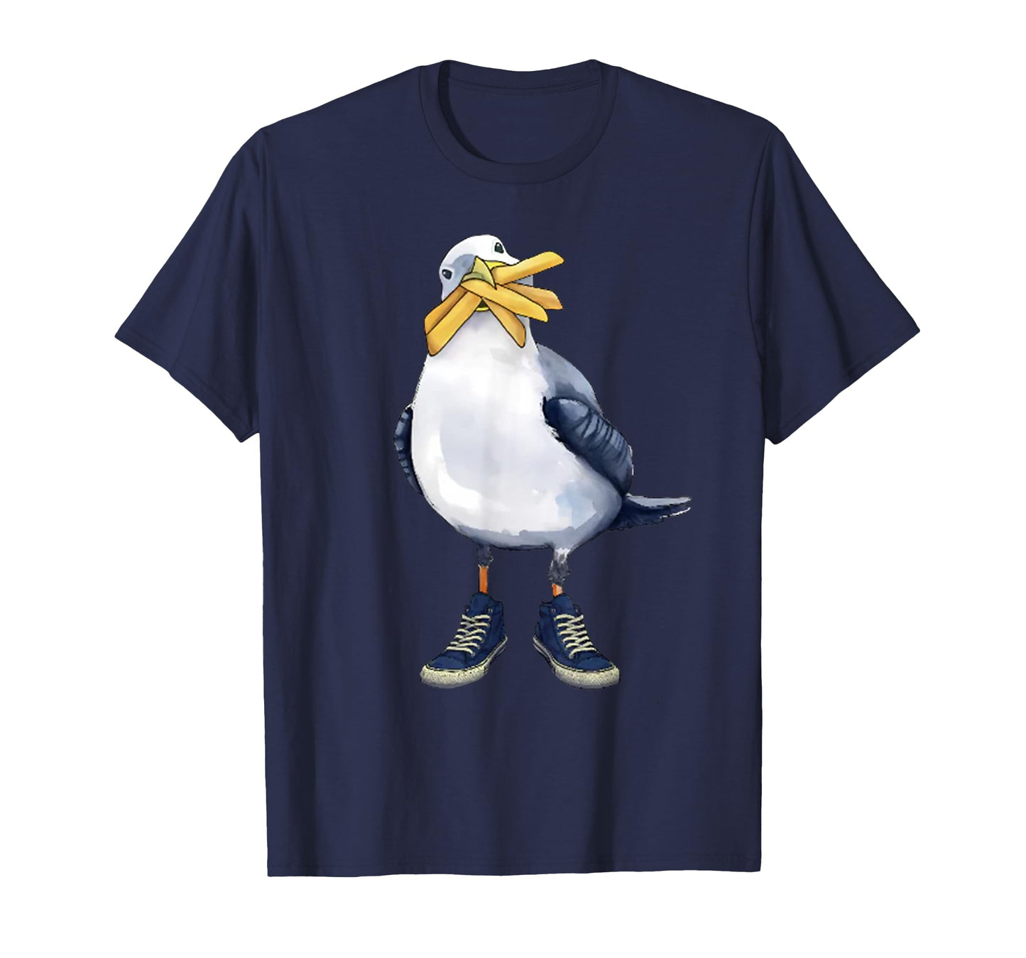 Seagull with Fries and Sneakers Fun T-Shirt