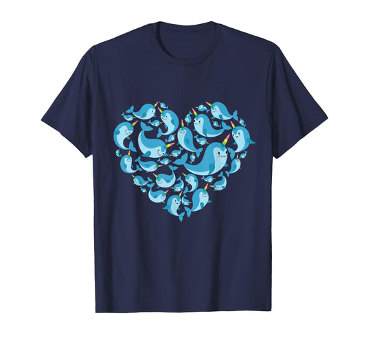 Narwhals lover heart gift for men women girls kids narwhal T-Shirt