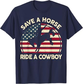 Funny Save A Horse Ride Cowboy-Shirt Men Women Western Rodeo T-Shirt
