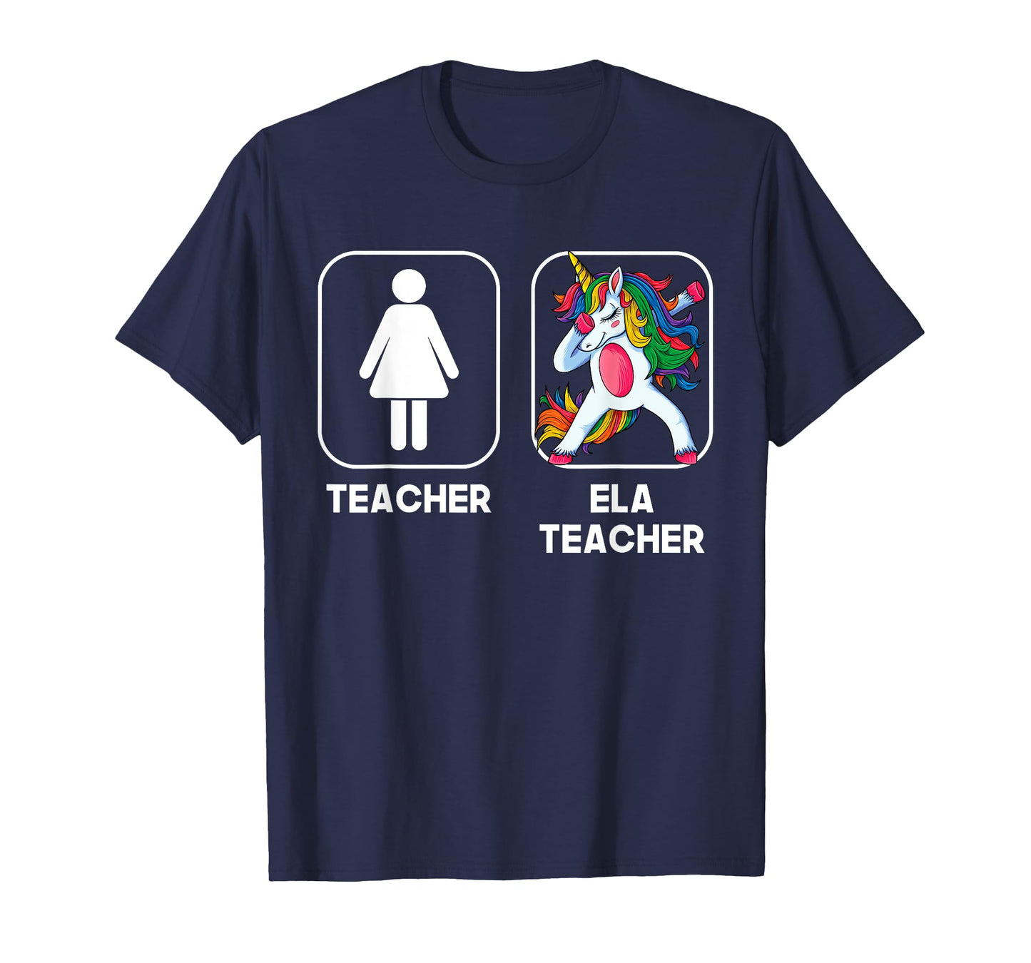 ELA Teacher Funny Gift Dabbing Unicorn Teacher Women T-Shirt