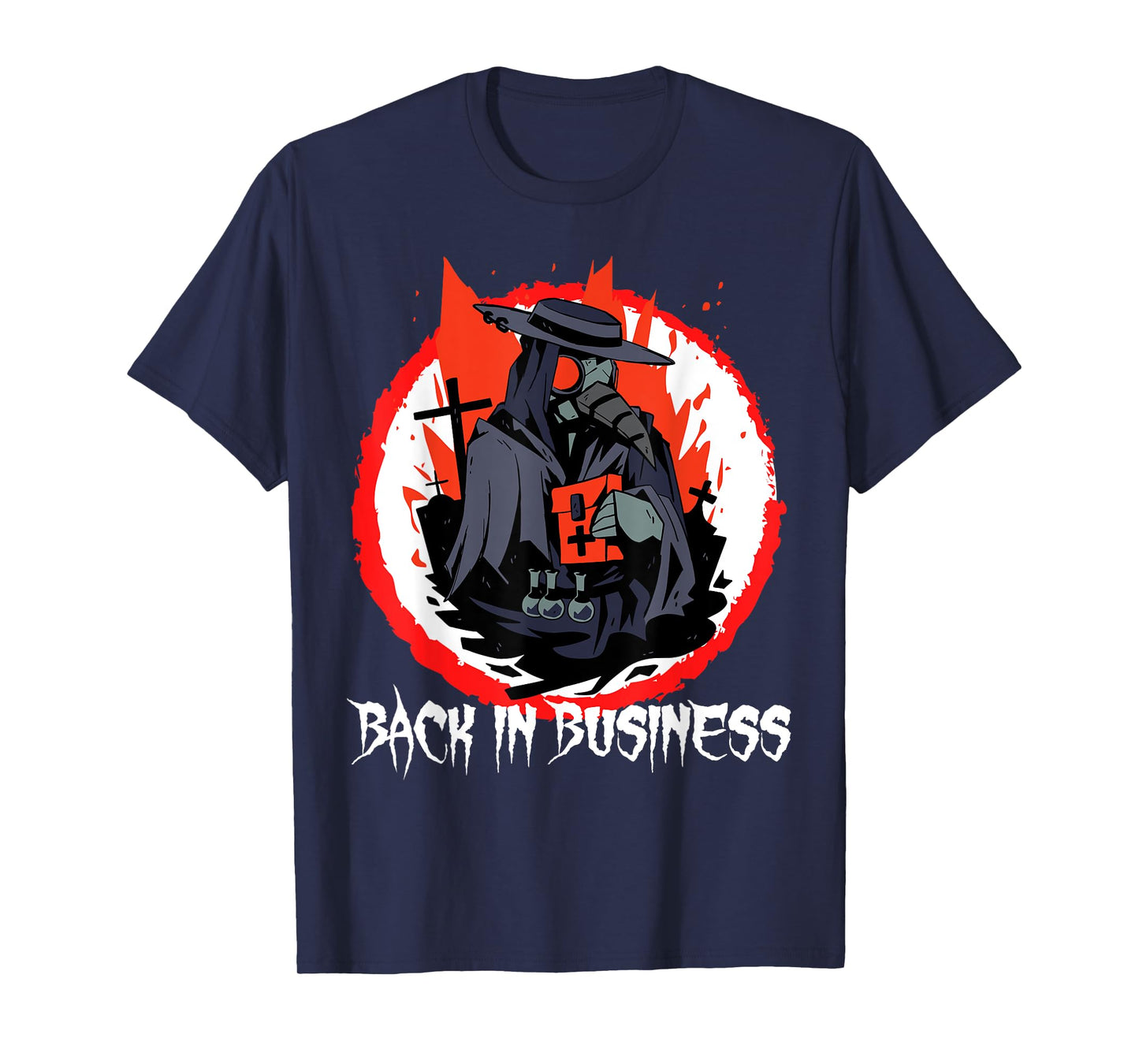 Back in Business Medieval Plague Doctor Occult Tarot T-Shirt