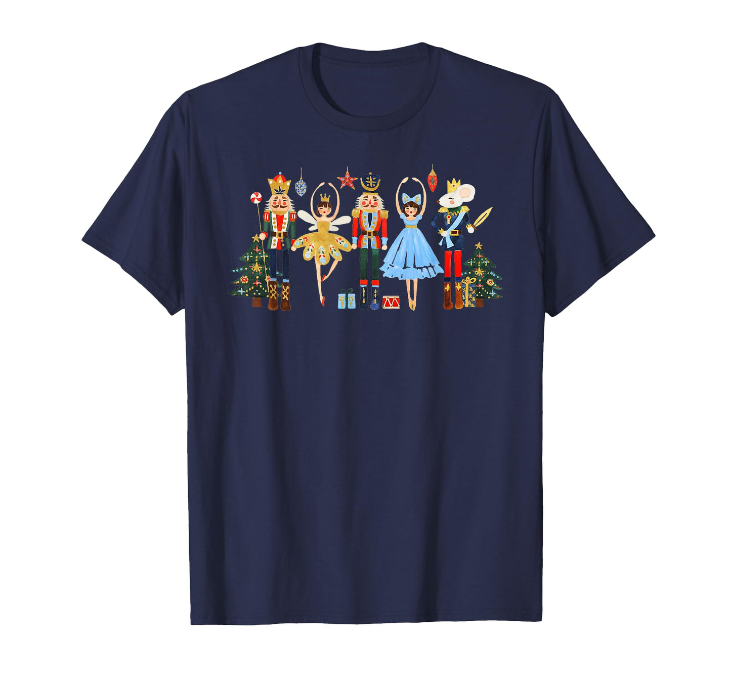 Retro Nutcracker Ballet Christmas Tree Shirts For Women Girl T-Shirt