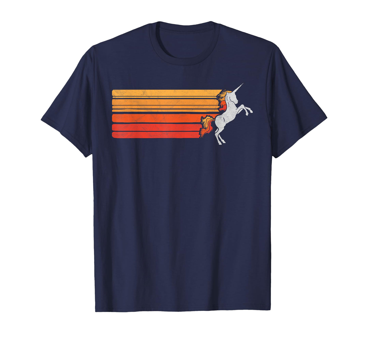 Retro Unicorn & Sun Rainbow Hair 80's Graphic T-Shirt