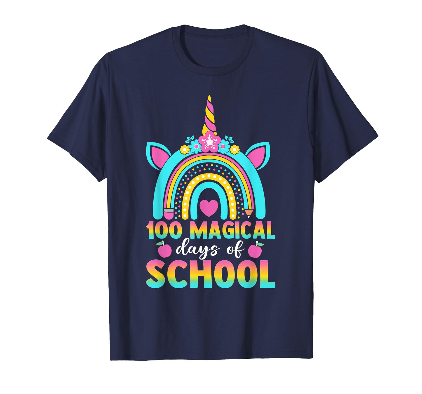 100th Day of School Unicorn 100 Magical Days Teacher Girls T-Shirt