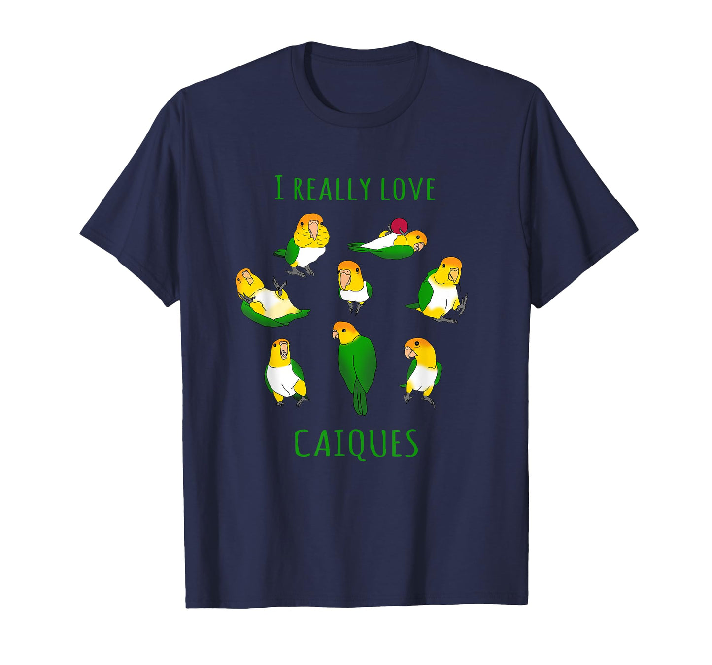 Birb Memes Parrot Lovers Doodle I really Love Caiques T-Shirt