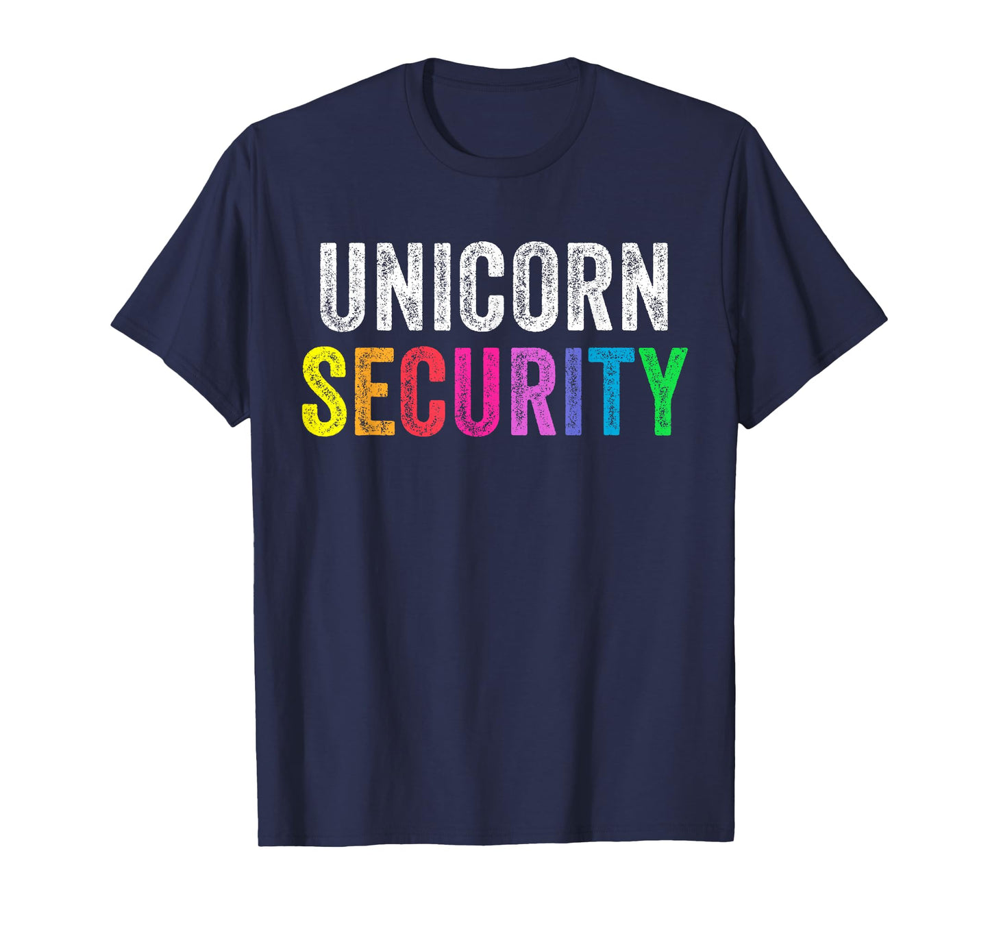 Dad Mom Daughter Adult Costume Unicorn Security T-Shirt