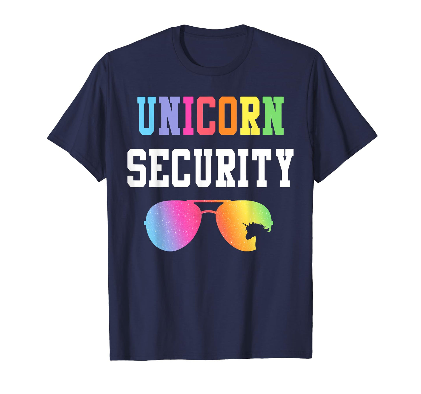 Family Birthday Unicorn Security Halloween Costume Dad Mom T-Shirt