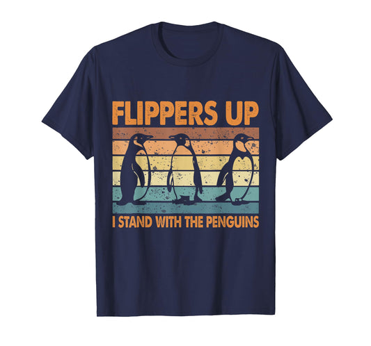 Vintage Penguin Flippers Up I Stand With The Penguins T-Shirt