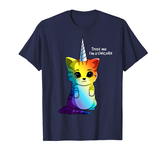 Caticorn T shirt Unicorn Cat Kittycorn Girls Women Rainbow T-Shirt