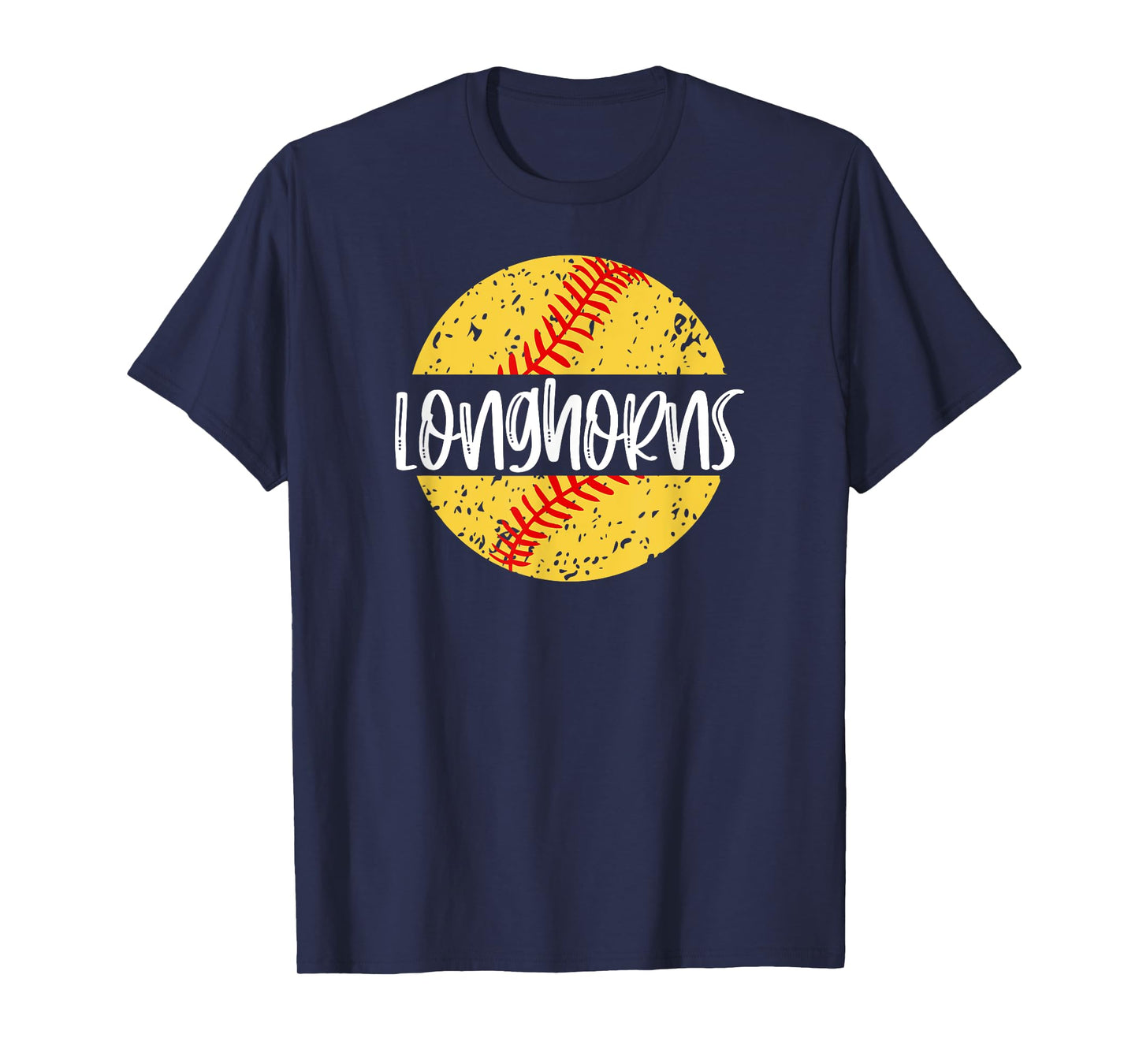 Longhorns Softball Team Mascot School Spirit Game Day T-Shirt