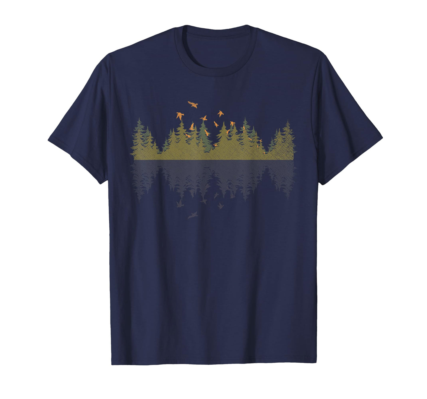 Bird Outdoors Forest Nature Trees Wildlife Reflection Forest T-Shirt