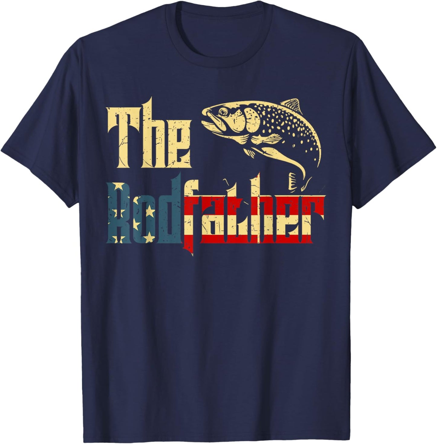 Funny Rodfather Trout Fly Fishing T Shirt Mens Reel Cool Dad T-Shirt