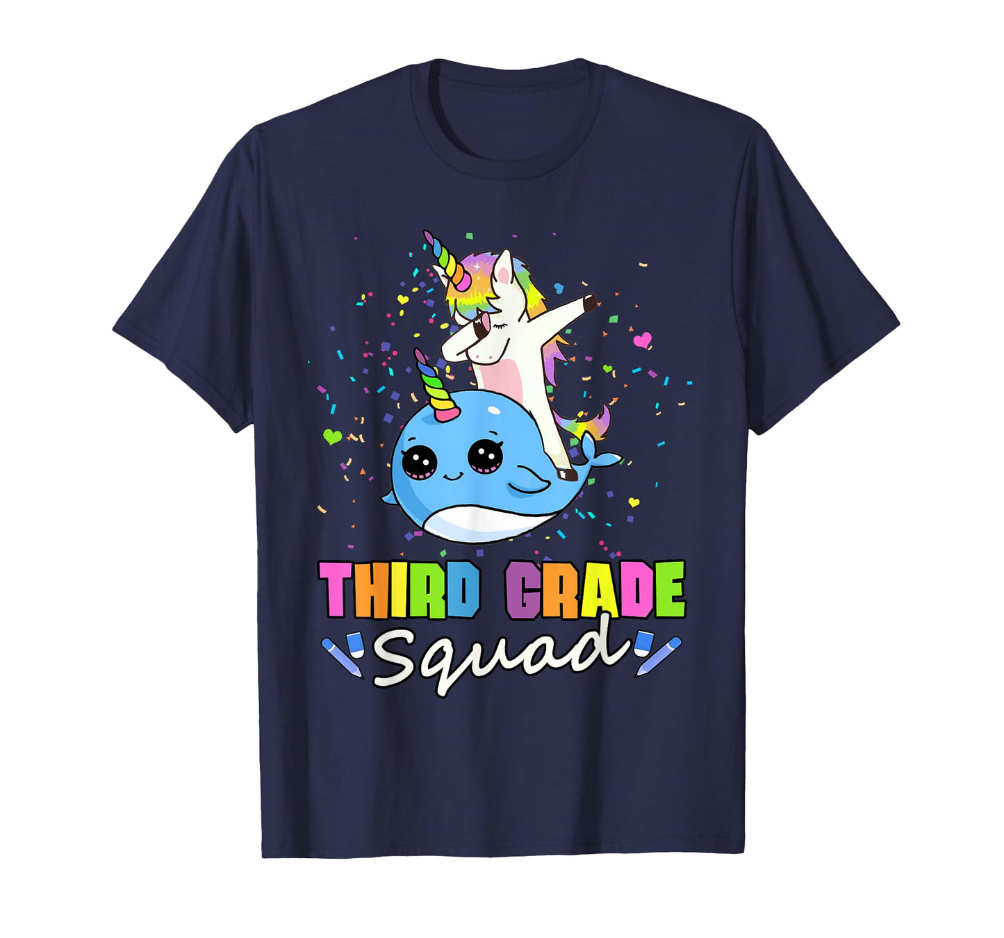 Third Grade Squad Unicorn Narwhal Team 3rd Grade T-Shirt