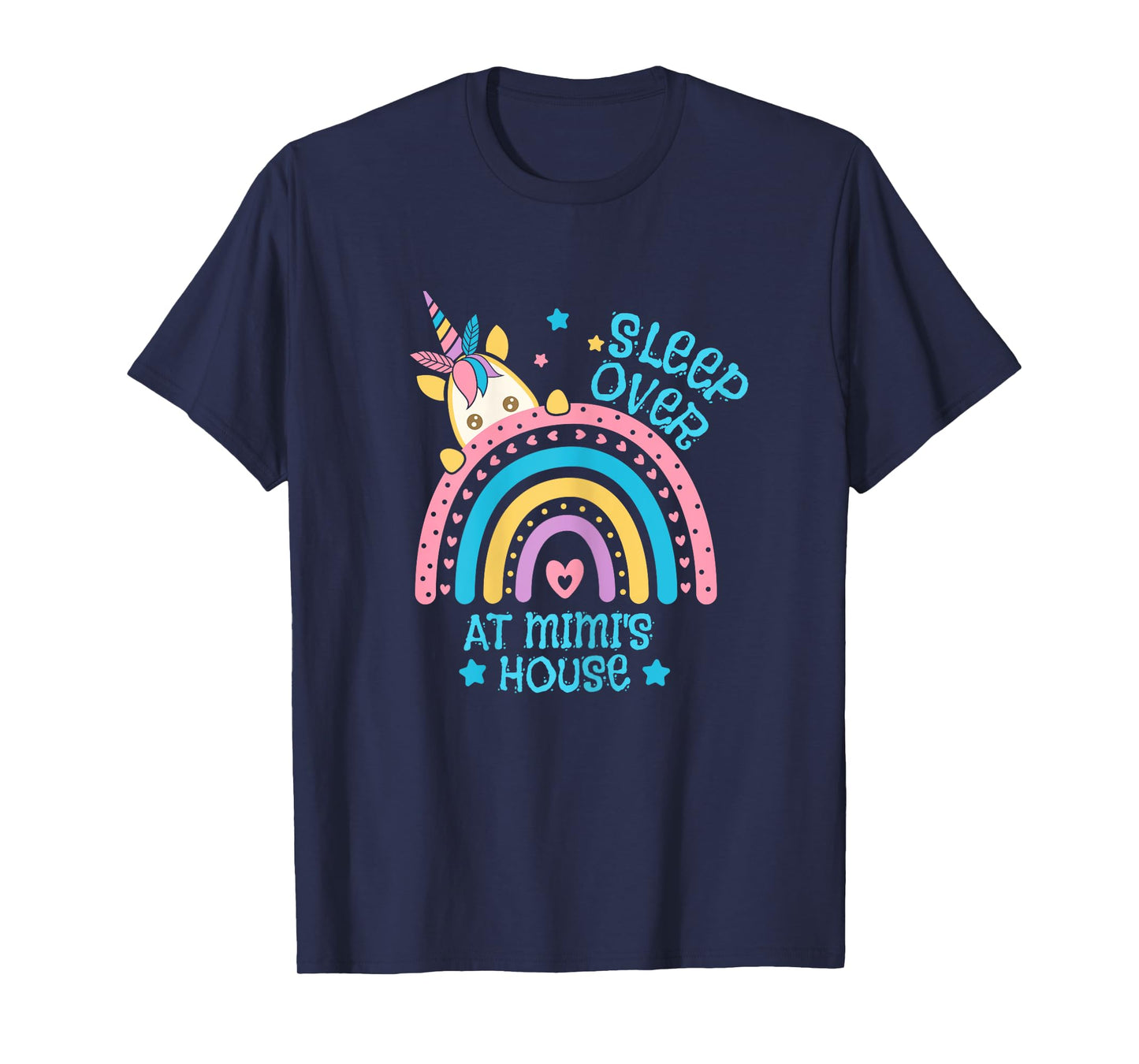 Sleepover At Mimi's House Rainbow Unicorn Slumber Party T-Shirt