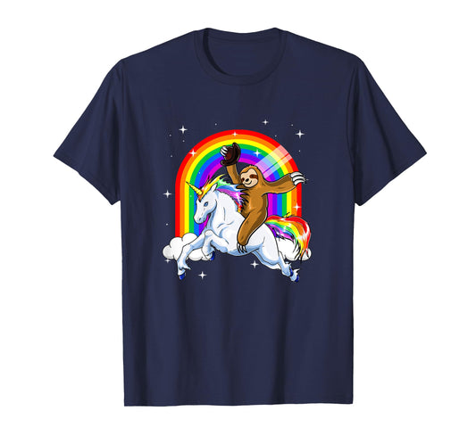 Sloth Riding Unicorn Women Kids Slothicorn Gifts T-Shirt