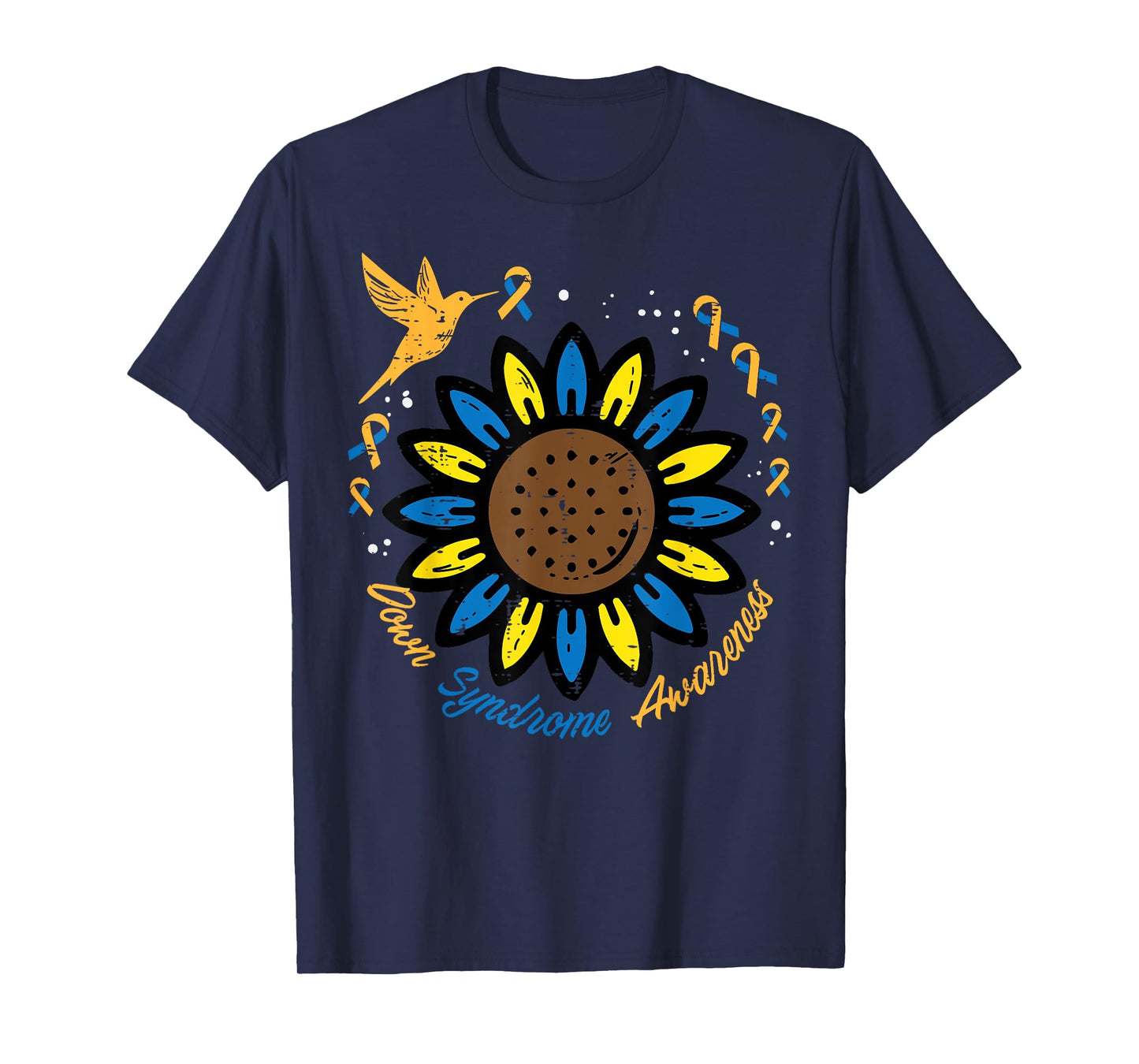Down Syndrome Awareness Sunflower Bird T21 Men Women Kids T-Shirt